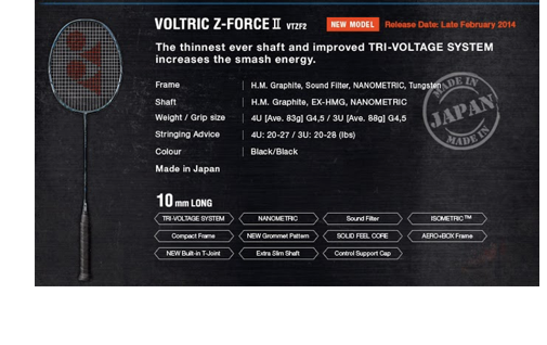 Voltric ZForce2 Badminton Racket, power exemplified