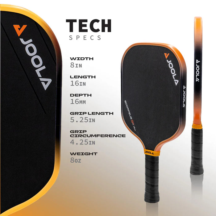 JOOLA Collin Johns Scorpeus 3S 16mm Pickleball Paddle on sale at Badminton Warehouse