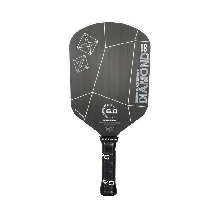 Six Zero Infinity Edgeless Double Black Diamond Control Pickleball Paddle on sale at Badminton Warehouse