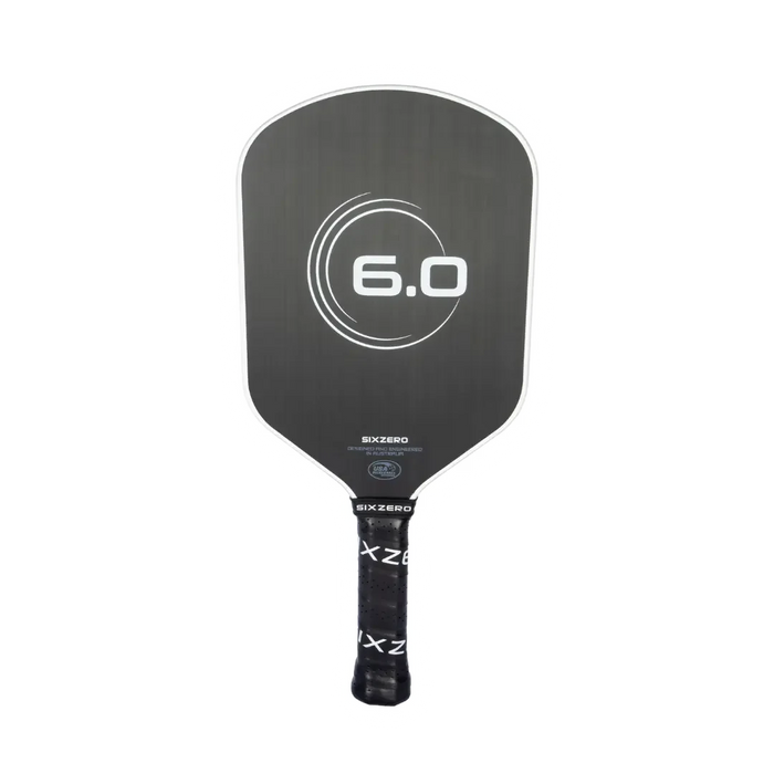 Six Zero Infinity Edgeless Double Black Diamond Control Pickleball Paddle on sale at Badminton Warehouse