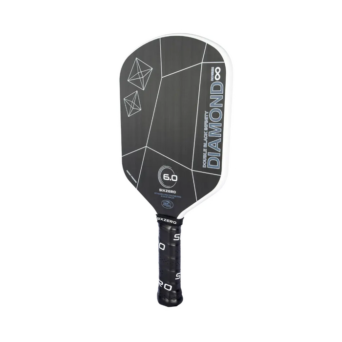 Six Zero Infinity Edgeless Double Black Diamond Control Pickleball Paddle on sale at Badminton Warehouse