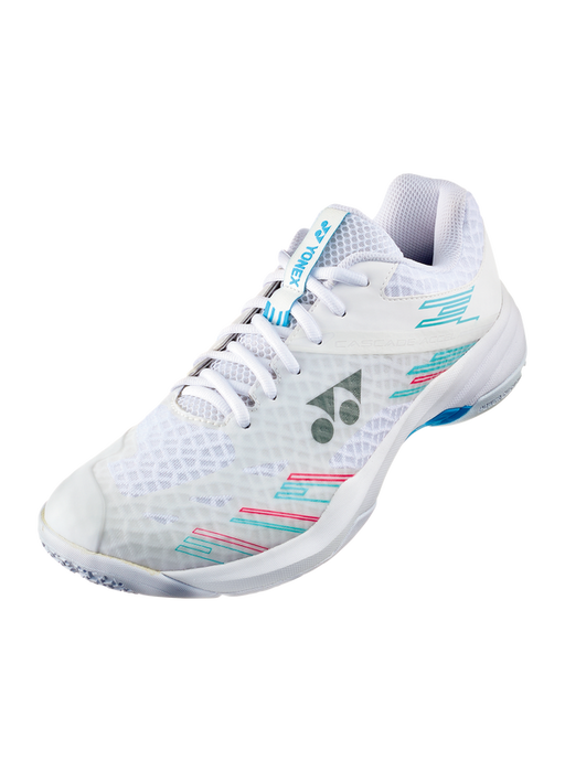 Yonex PC Cascade Accel (Wide) White / Sky Blue Badminton Court Shoes - 2025 on sale at Badminton Warehouse